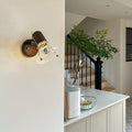 Cone Iron Wood Bedroom Wall Lamp