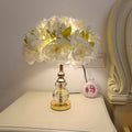 Round Metal Rose Crystal Table Lamp
