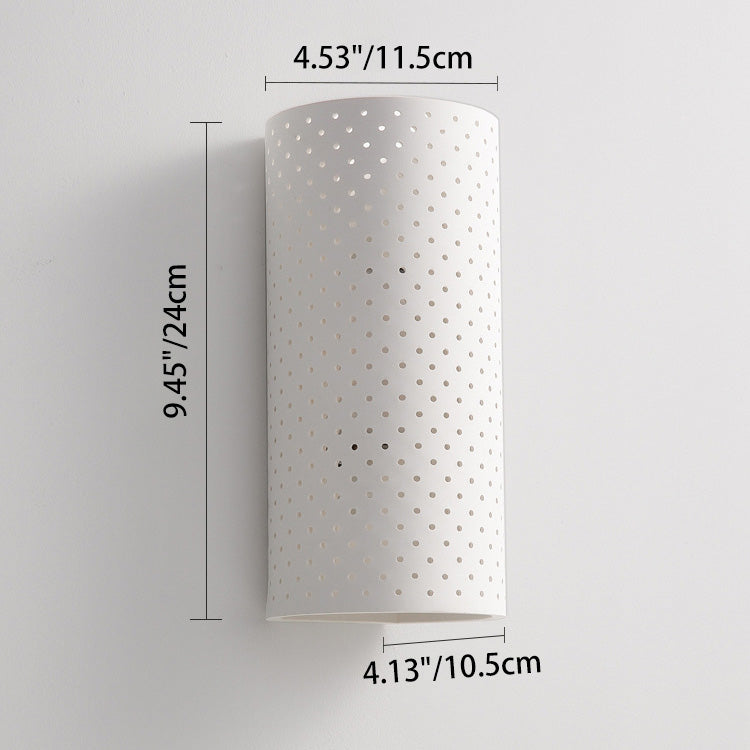 Round Cylinder Plaster Living Wall Lamp