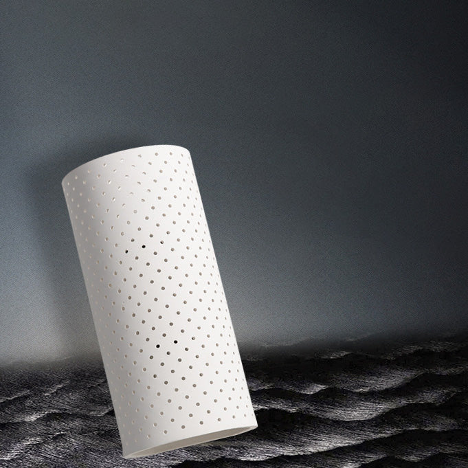 Round Cylinder Plaster Living Wall Lamp