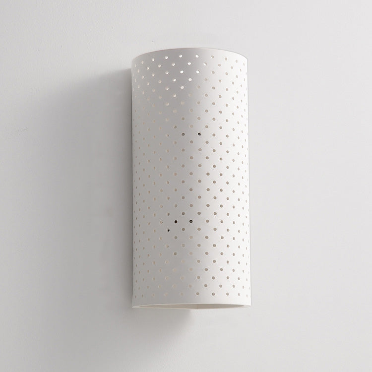 Round Cylinder Plaster Living Wall Lamp