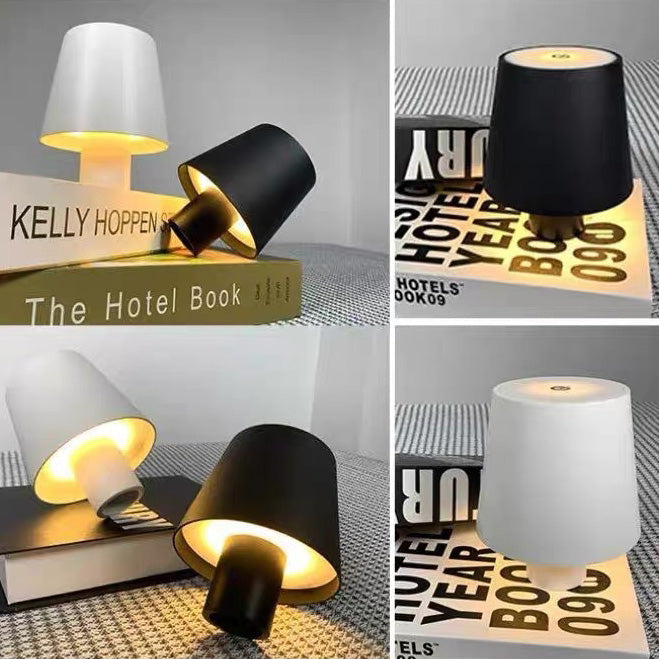 Round Cylinder ABS Aluminum Table Lamp