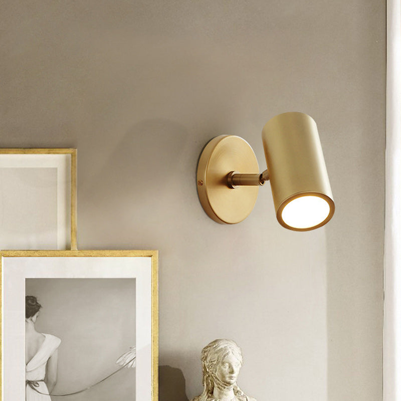Round Cylinder Iron Bedroom Wall Lamp