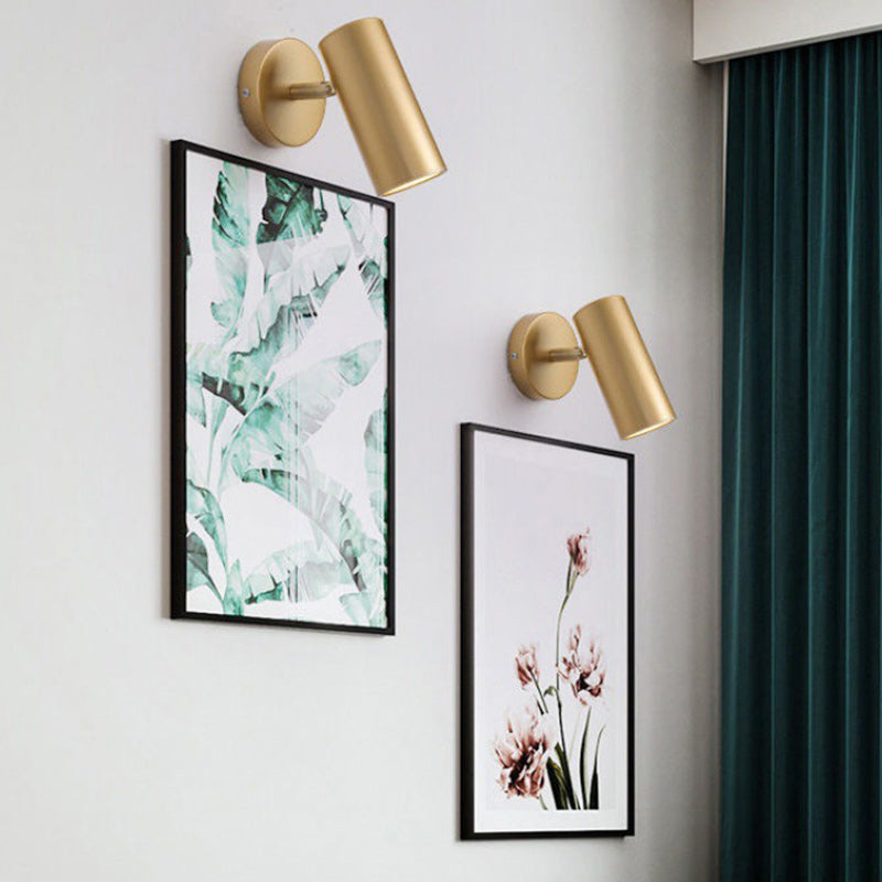 Round Cylinder Iron Bedroom Wall Lamp