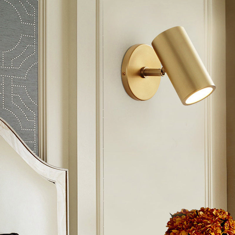 Round Cylinder Iron Bedroom Wall Lamp
