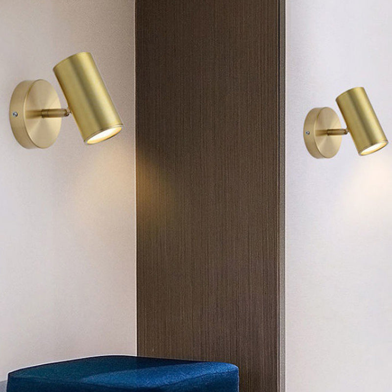 Round Cylinder Iron Bedroom Wall Lamp