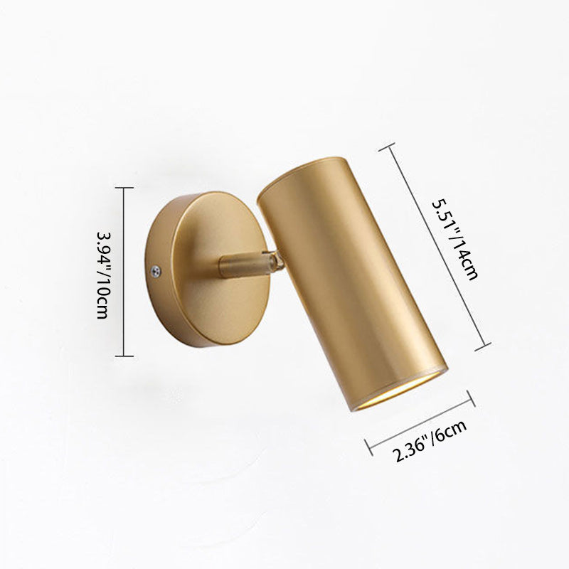 Round Cylinder Iron Bedroom Wall Lamp