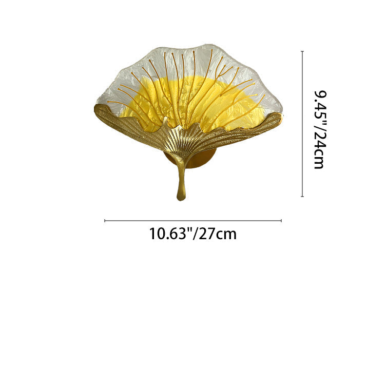 Ginkgo Leaf Copper Glaze Wall Lamp