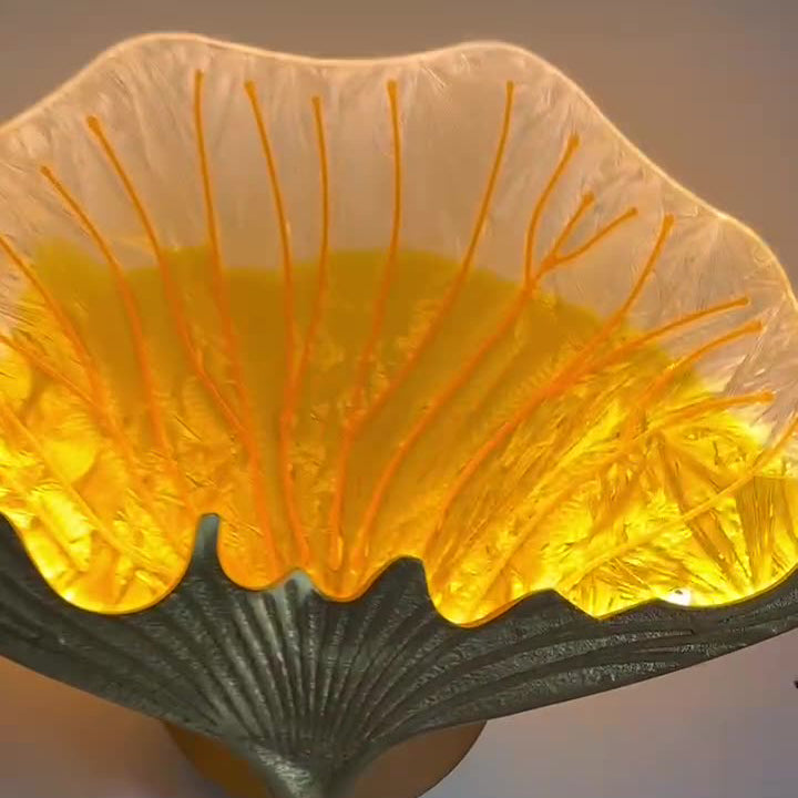Ginkgo Leaf Copper Glaze Wall Lamp
