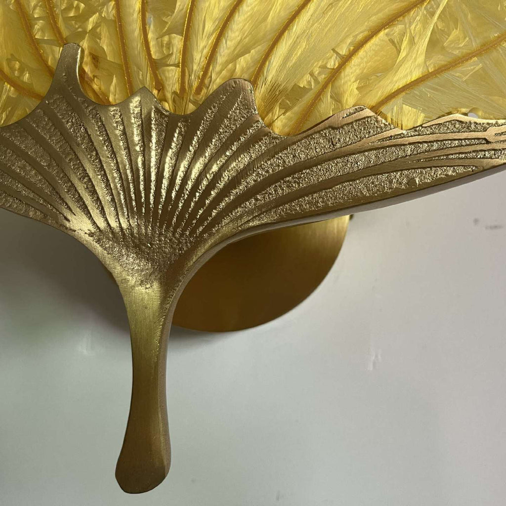 Ginkgo Leaf Copper Glaze Wall Lamp