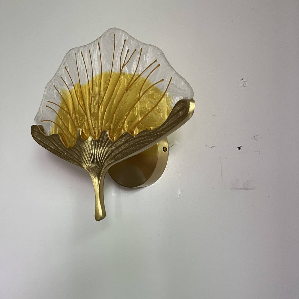 Ginkgo Leaf Copper Glaze Wall Lamp