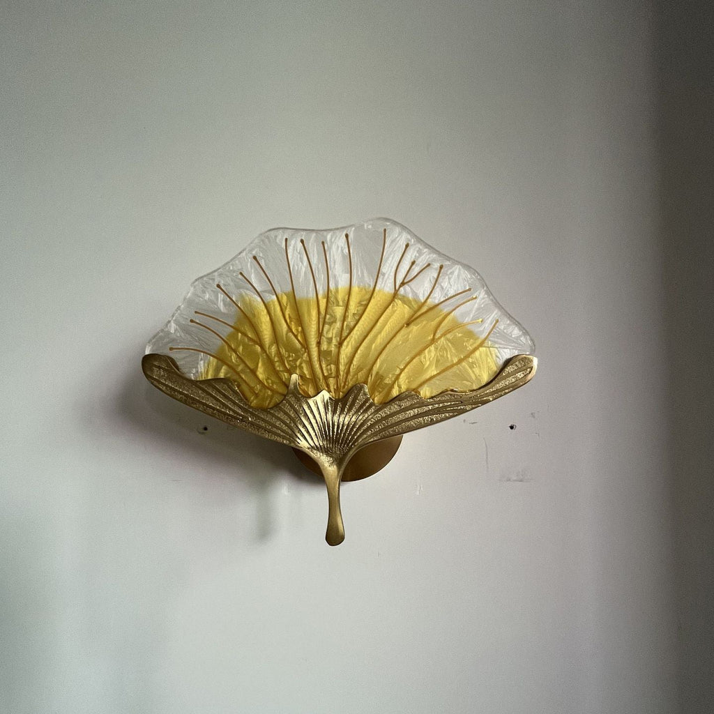 Ginkgo Leaf Copper Glaze Wall Lamp