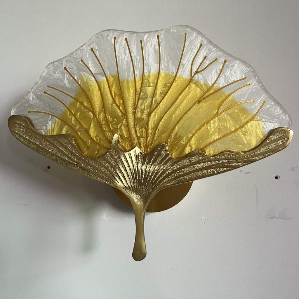Ginkgo Leaf Copper Glaze Wall Lamp