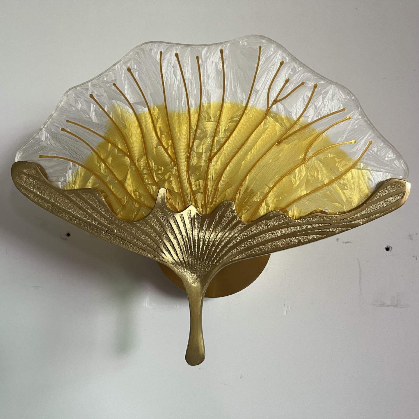 Ginkgo Leaf Copper Glaze Wall Lamp