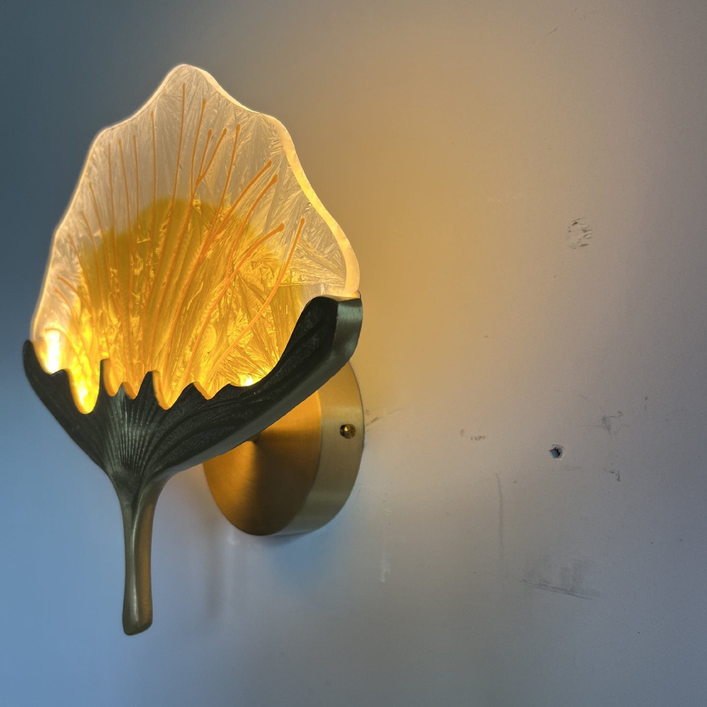 Ginkgo Leaf Copper Glaze Wall Lamp