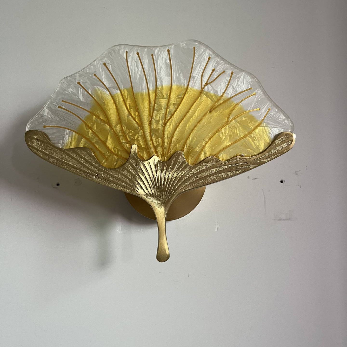 Ginkgo Leaf Copper Glaze Wall Lamp