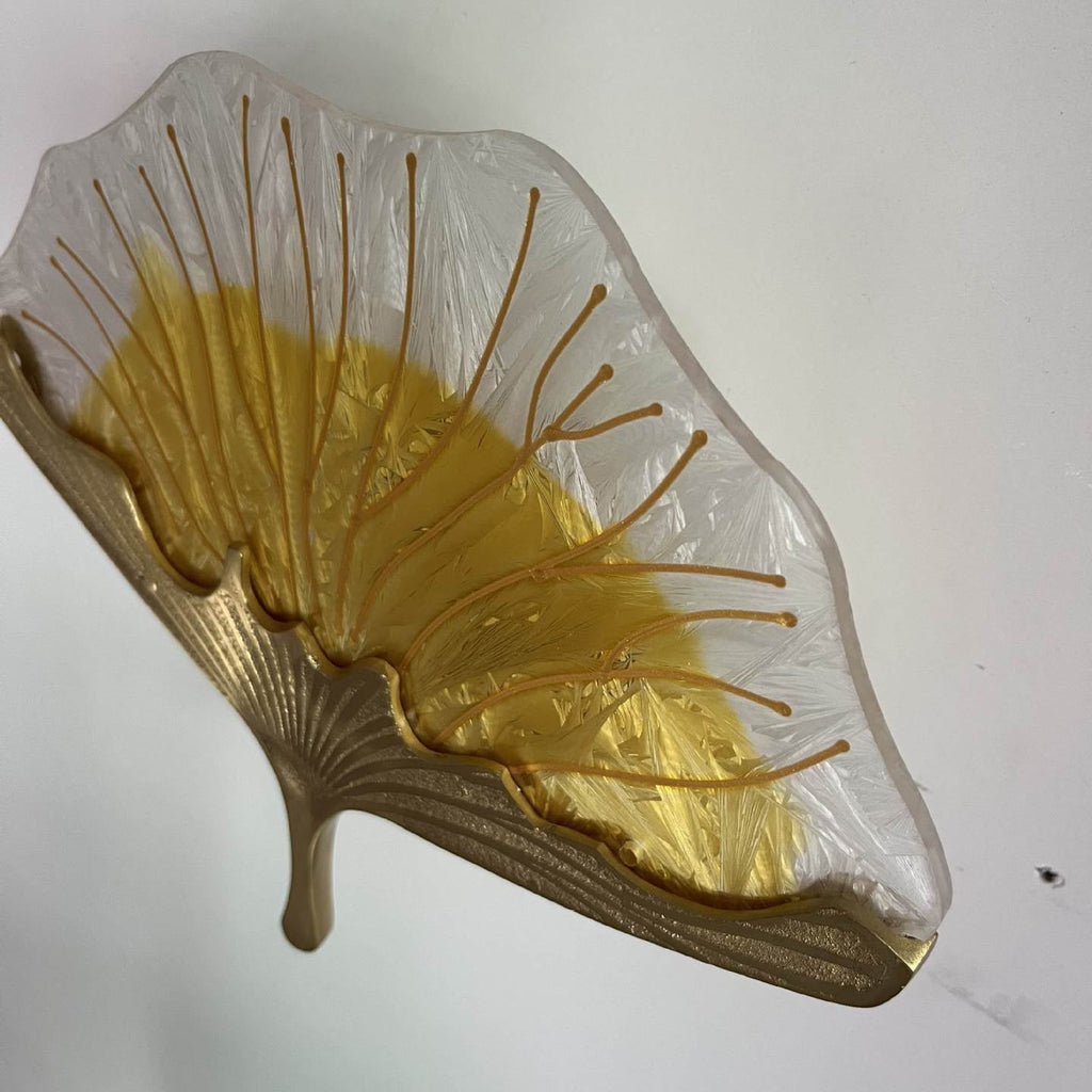 Ginkgo Leaf Copper Glaze Wall Lamp
