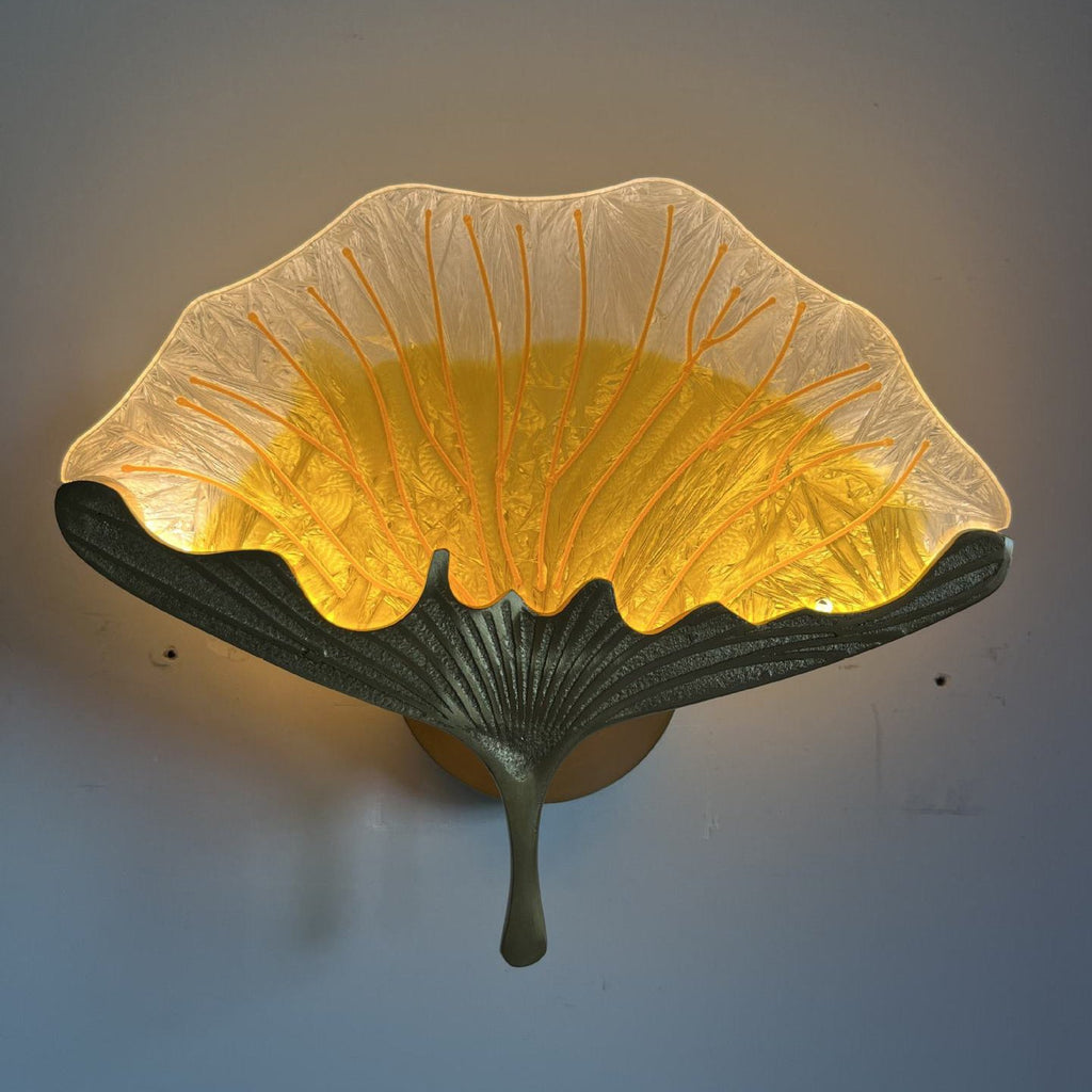 Ginkgo Leaf Copper Glaze Wall Lamp