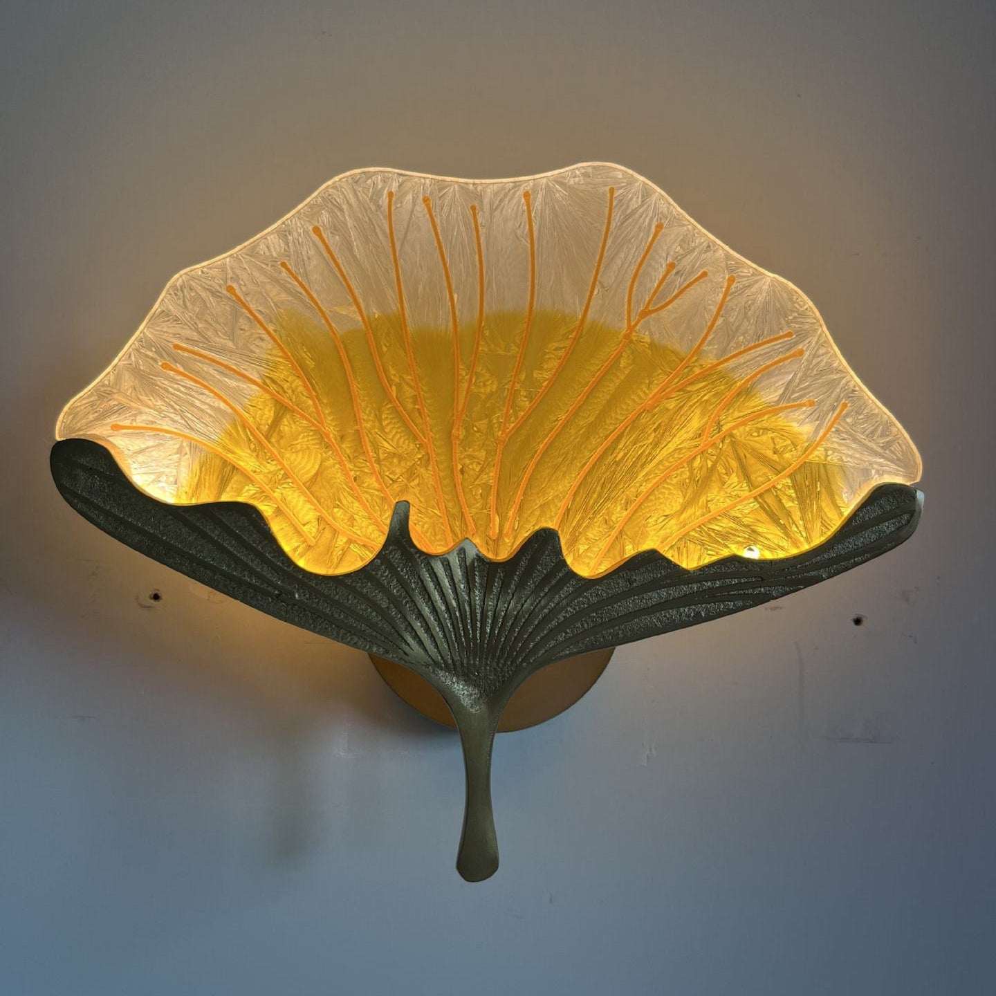 Ginkgo Leaf Copper Glaze Wall Lamp