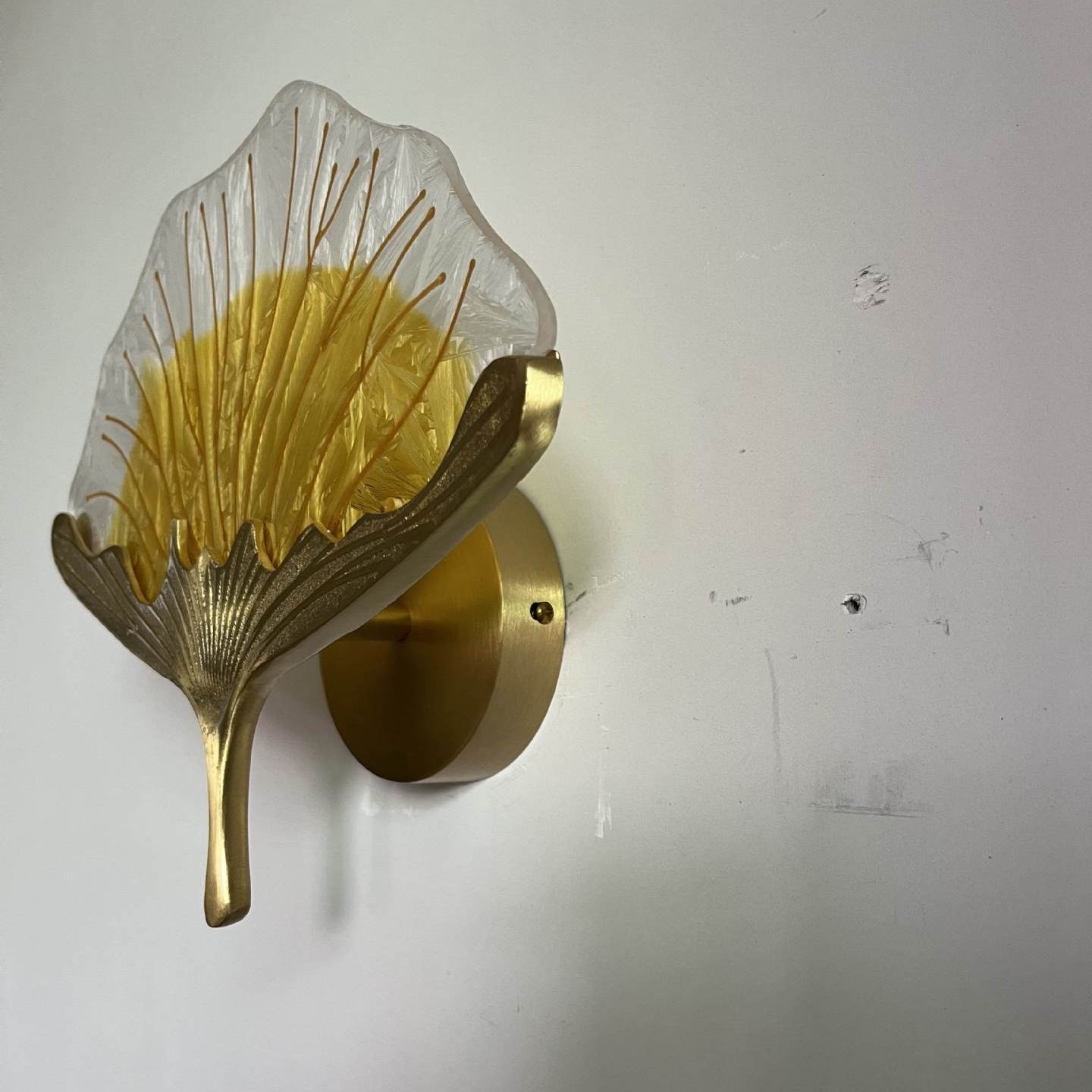 Ginkgo Leaf Copper Glaze Wall Lamp