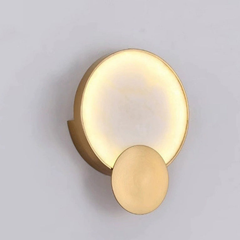 Round Hardware Marble Bedroom Wall Lamp