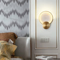 Round Hardware Marble Bedroom Wall Lamp