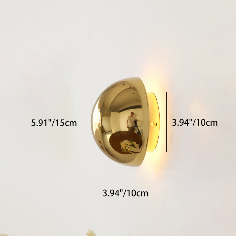 Meteorite Round Semi-Round Stainless Wall Lamp