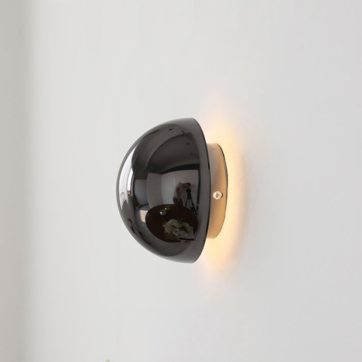 Meteorite Round Semi-Round Stainless Wall Lamp