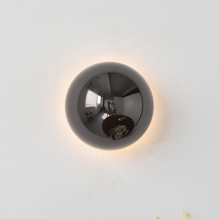 Meteorite Round Semi-Round Stainless Wall Lamp