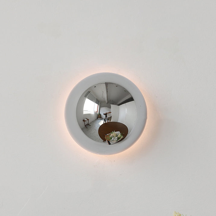 Meteorite Round Semi-Round Stainless Wall Lamp