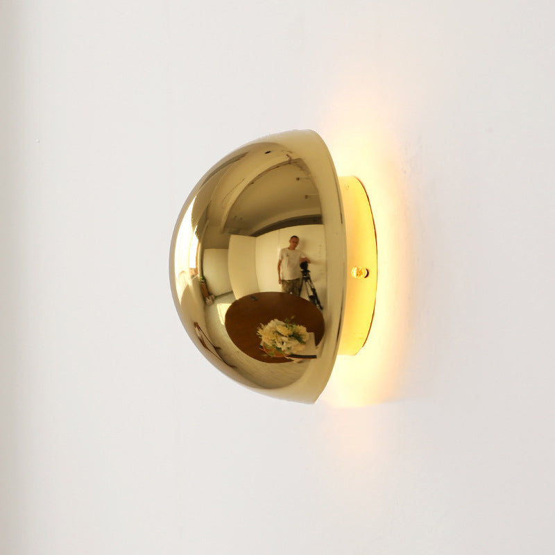Meteorite Round Semi-Round Stainless Wall Lamp