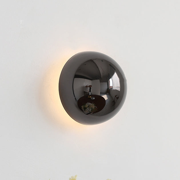 Meteorite Round Semi-Round Stainless Wall Lamp