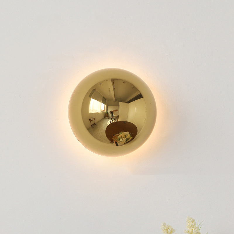 Meteorite Round Semi-Round Stainless Wall Lamp