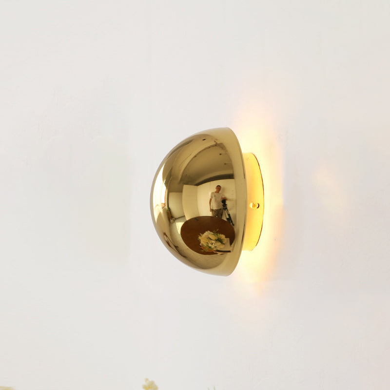 Meteorite Round Semi-Round Stainless Wall Lamp