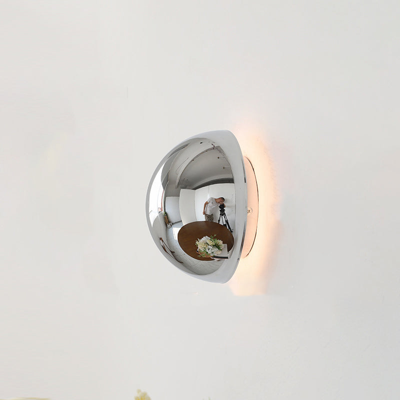Meteorite Round Semi-Round Stainless Wall Lamp