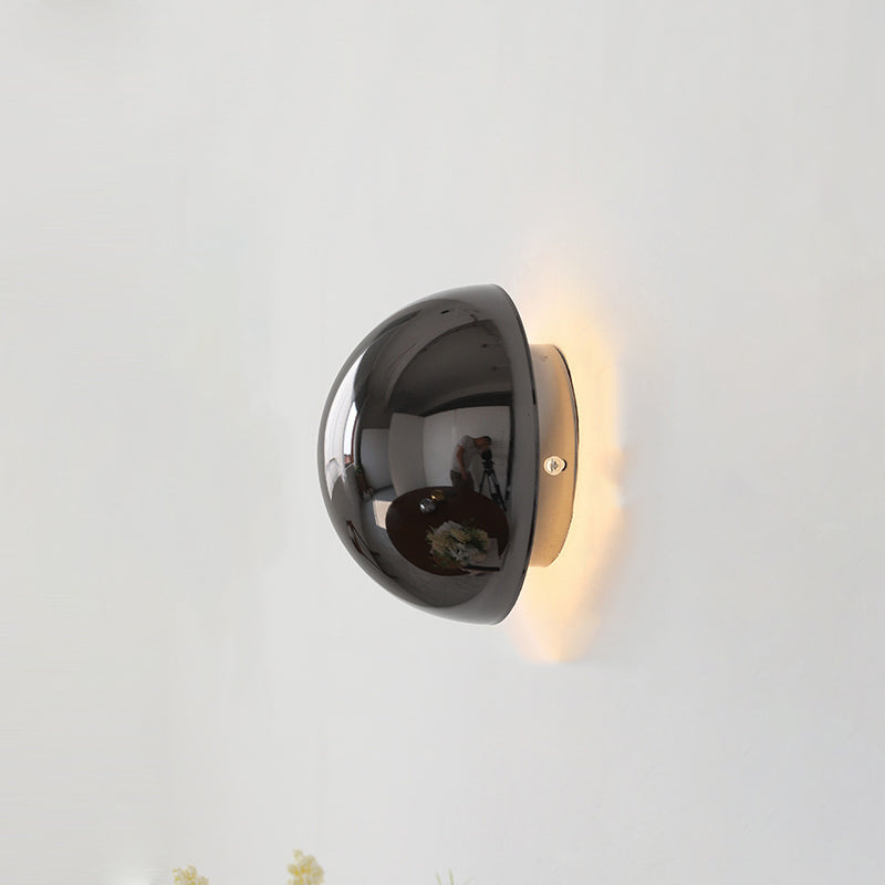 Meteorite Round Semi-Round Stainless Wall Lamp