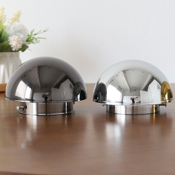 Meteorite Round Semi-Round Stainless Wall Lamp