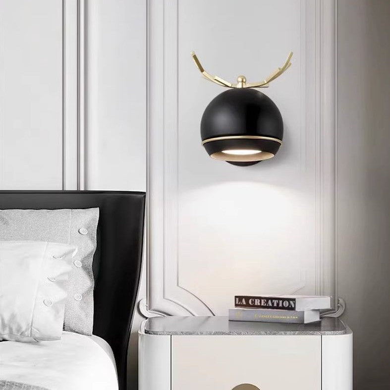 Antler Round Semi-Round Iron Wall Lamp