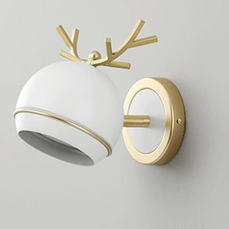 Antler Round Semi-Round Iron Wall Lamp