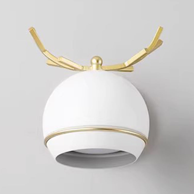 Antler Round Semi-Round Iron Wall Lamp