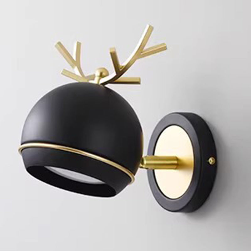 Antler Round Semi-Round Iron Wall Lamp
