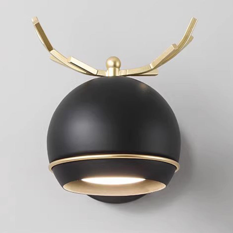 Antler Round Semi-Round Iron Wall Lamp