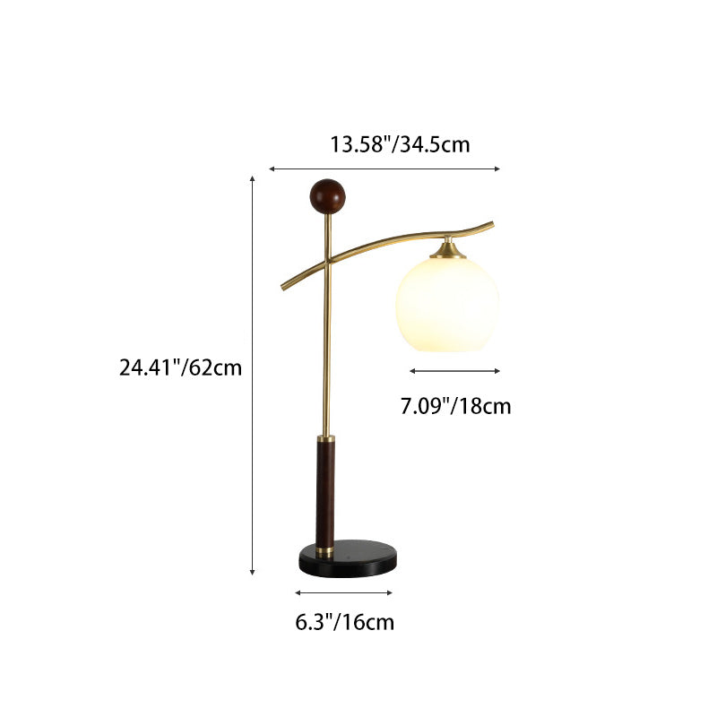 Round Pleated Cone Rubberwood Table Lamp