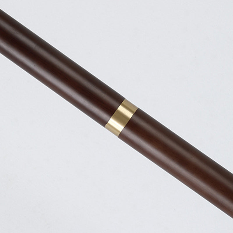 Round Cone Pleated Rubberwood Floor Lamp
