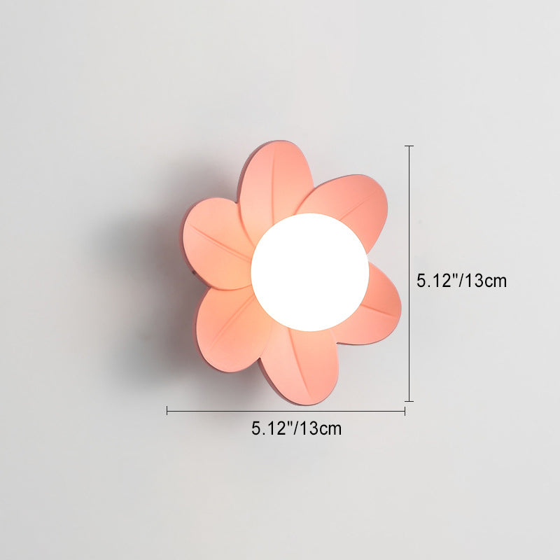 Floral Orb Resin Bedroom Wall Lamp