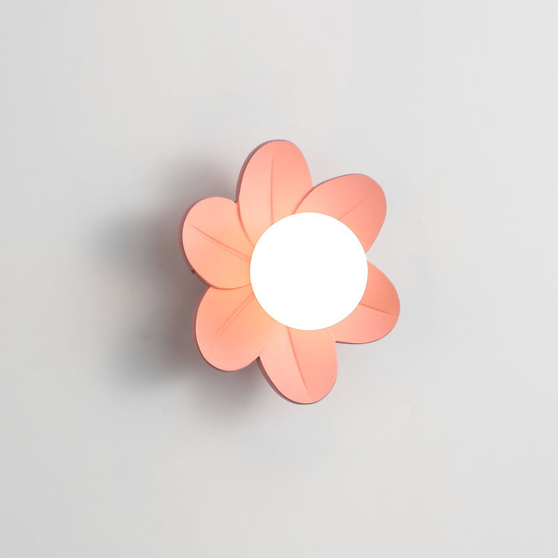 Floral Orb Resin Bedroom Wall Lamp