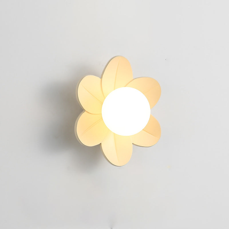 Floral Orb Resin Bedroom Wall Lamp
