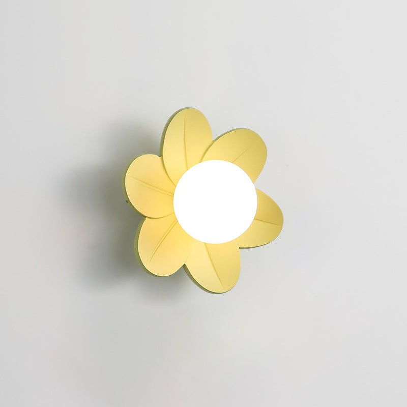 Floral Orb Resin Bedroom Wall Lamp