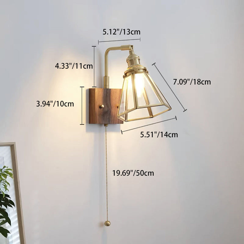 Horn Trapezoidal Prism Copper Wall Lamp