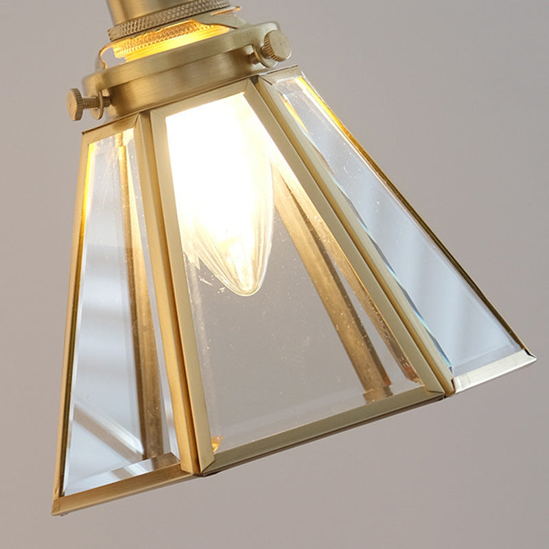 Horn Trapezoidal Prism Copper Wall Lamp
